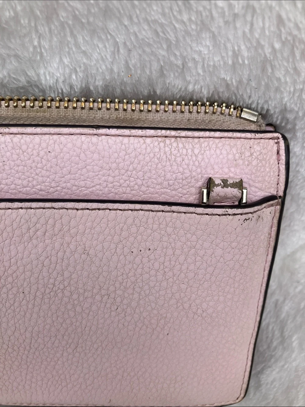 kate spade Pale Pink Pebbled Leather Wristlet Wallet
